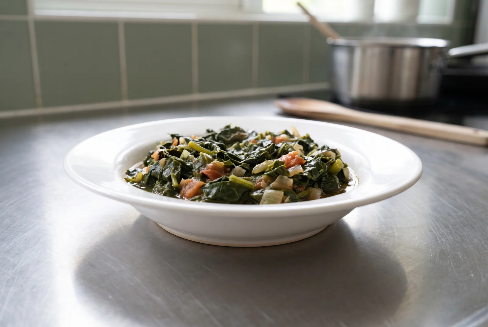 Morogo | South African-Style Leafy Greens Sautéed with Tomato and Onion