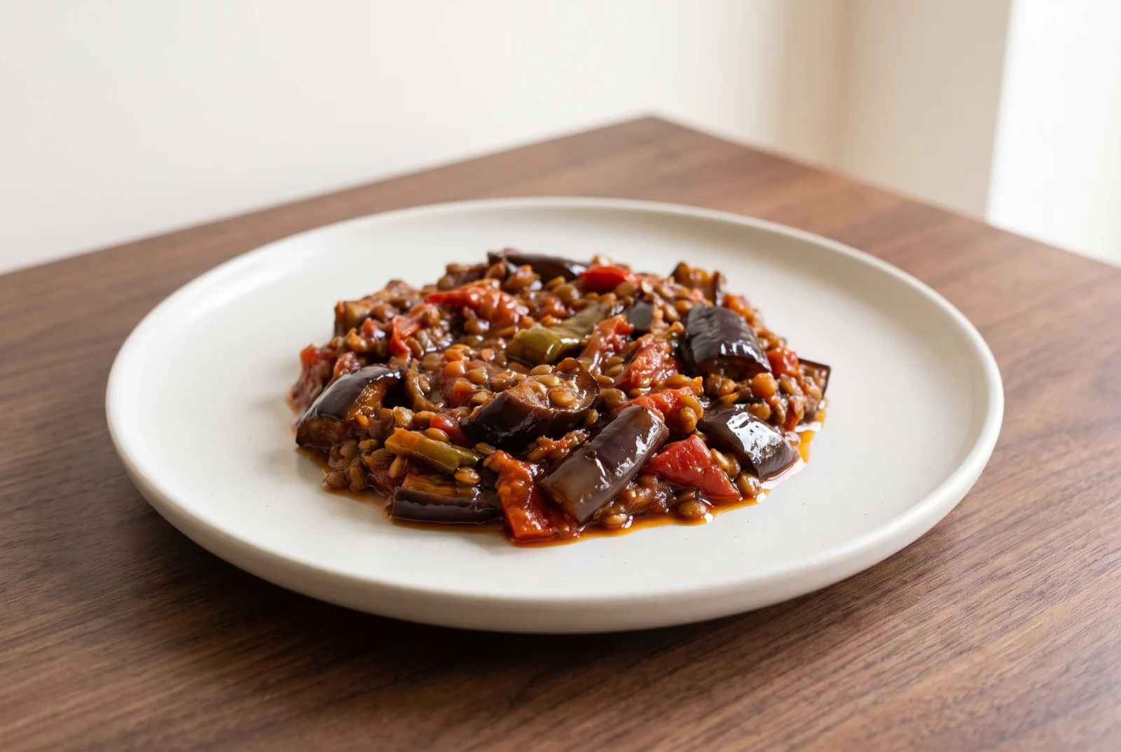 Mualla | Hatay-Style Layered Fried Eggplant with Lentils