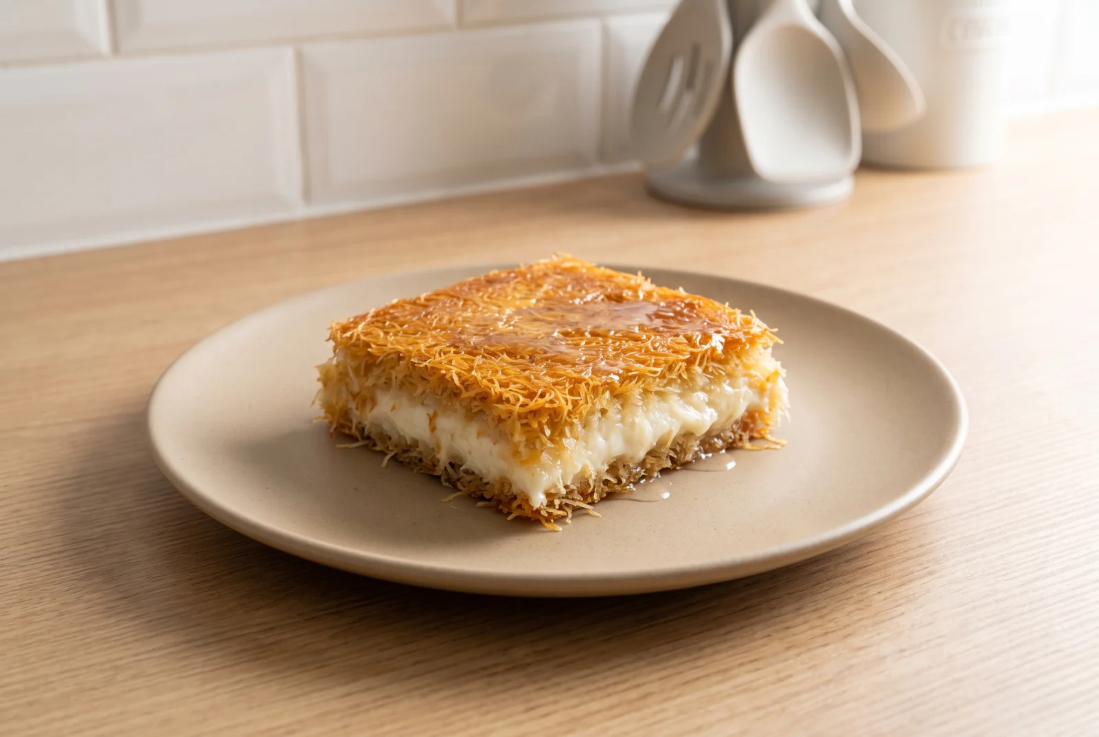 Pudding Kadayif | A Chilled Dessert with a Pudding Layer Between Shredded Phyllo