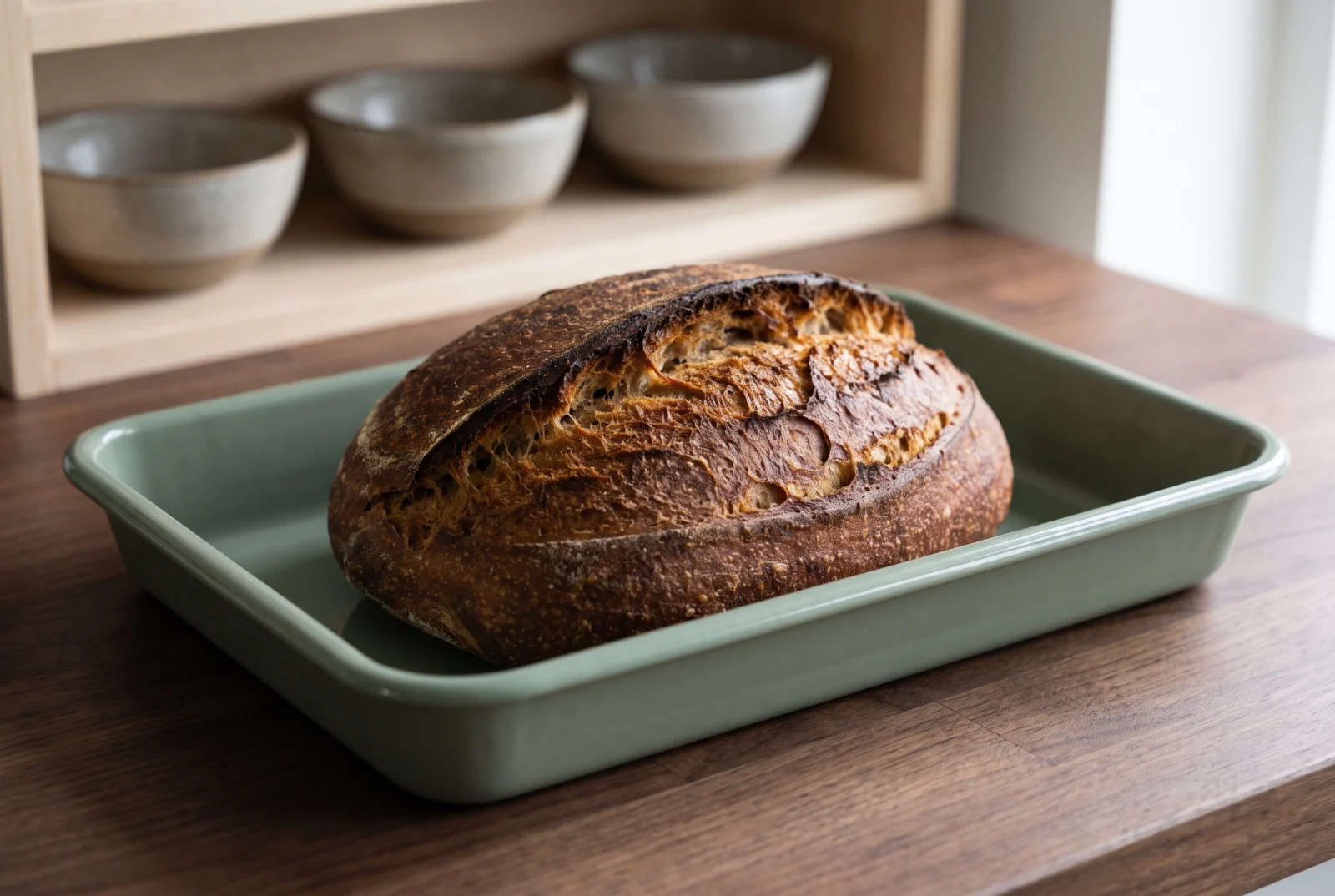 Palyanitsa — Ukrainian Sourdough Country Loaf with a Side Slit