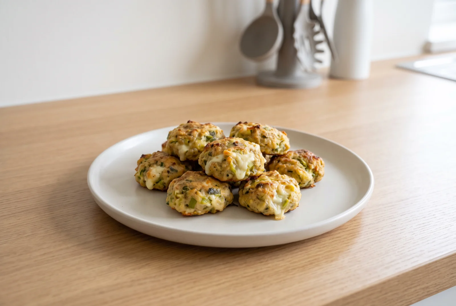 Cheesy Leek Patties — Oven-Baked for Kids
