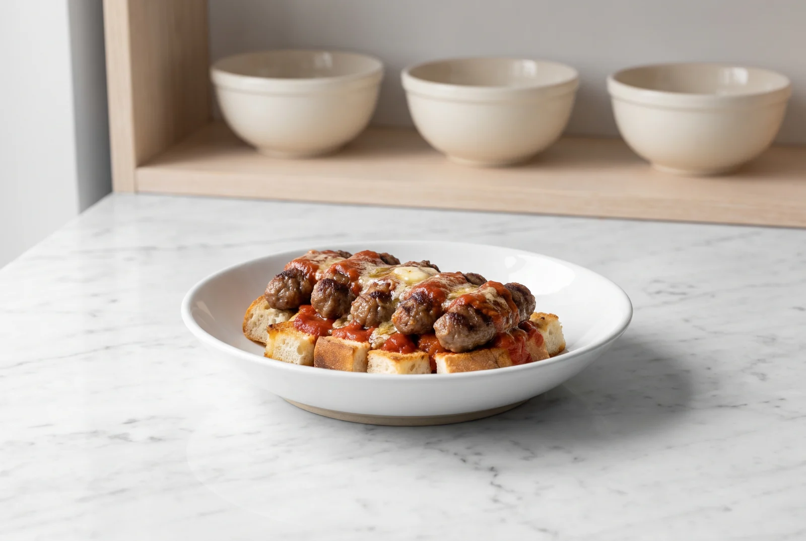 Pideli Köfte — Bursa-Style Meatballs over Pita with Tomato Butter Sauce