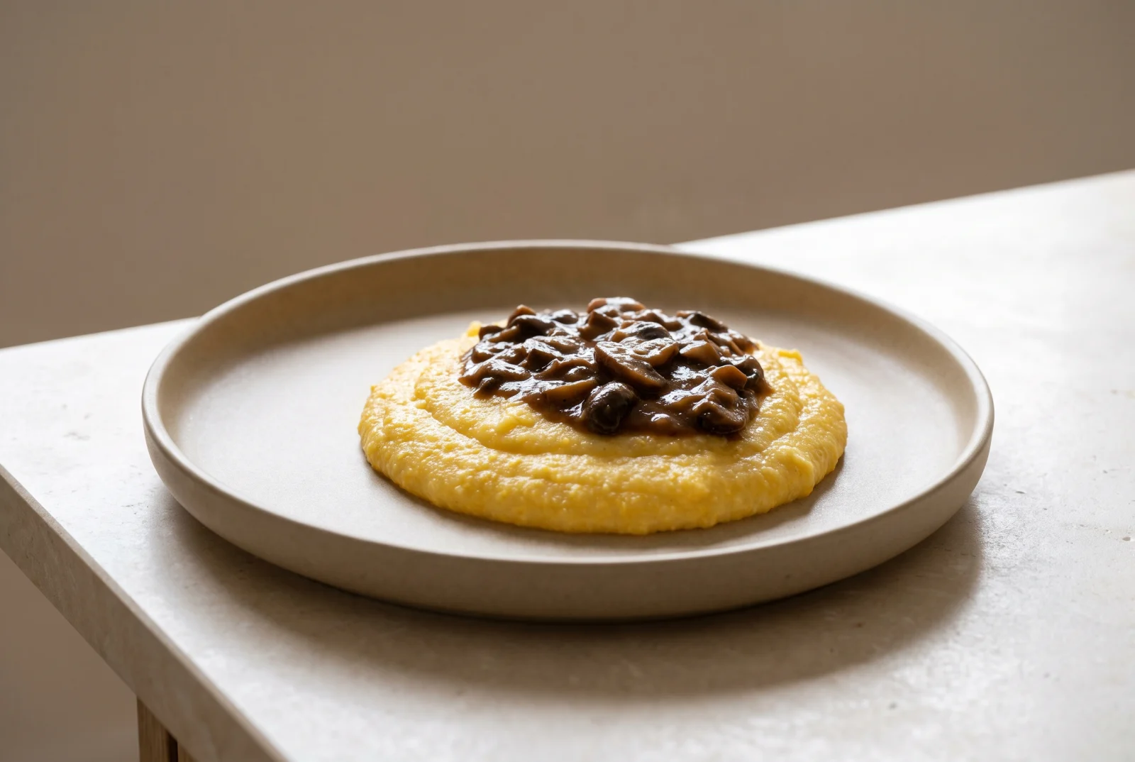 Polenta | Creamy Italian Cornmeal with Mushroom Sauce