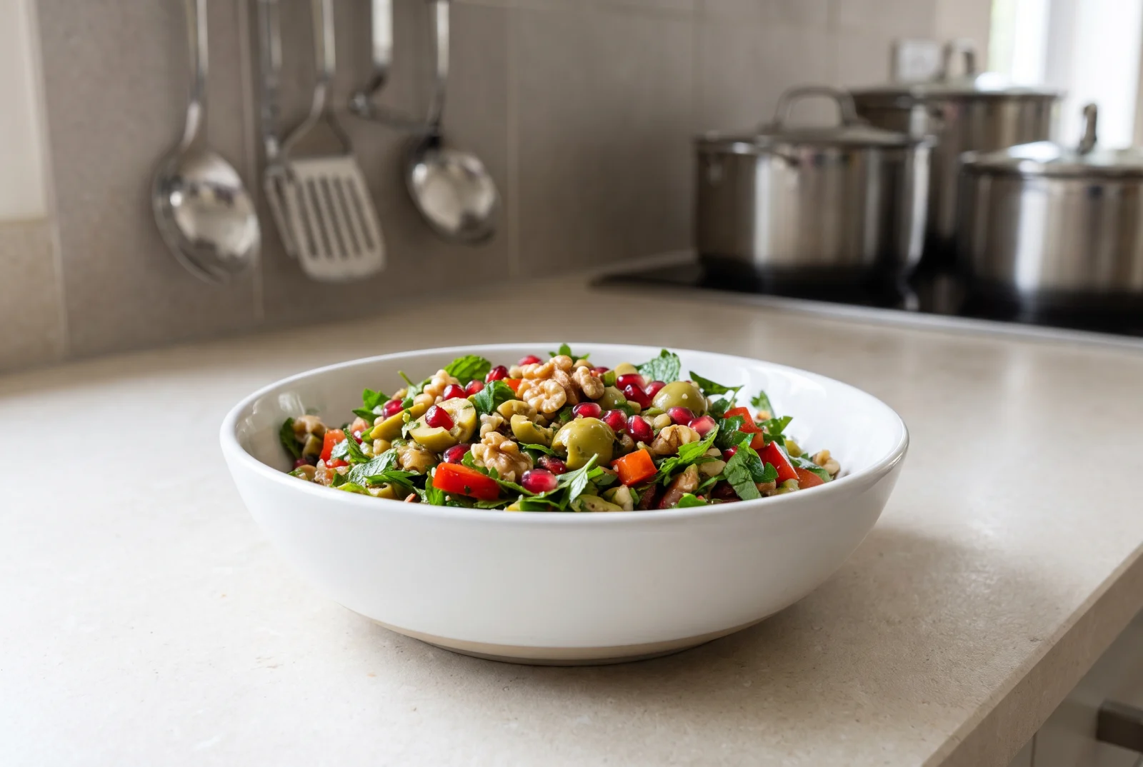 Salatet Zaytoun | Aleppo-Style Cracked Olive and Walnut Salad
