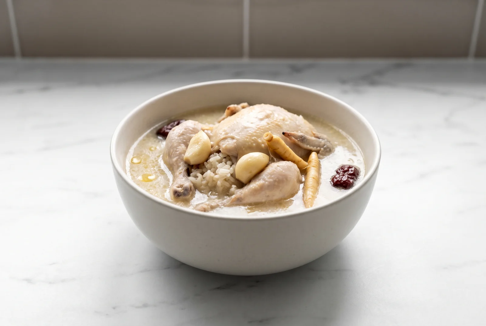 Samgyetang — Korean Ginseng and Glutinous Rice Stuffed Chicken Soup
