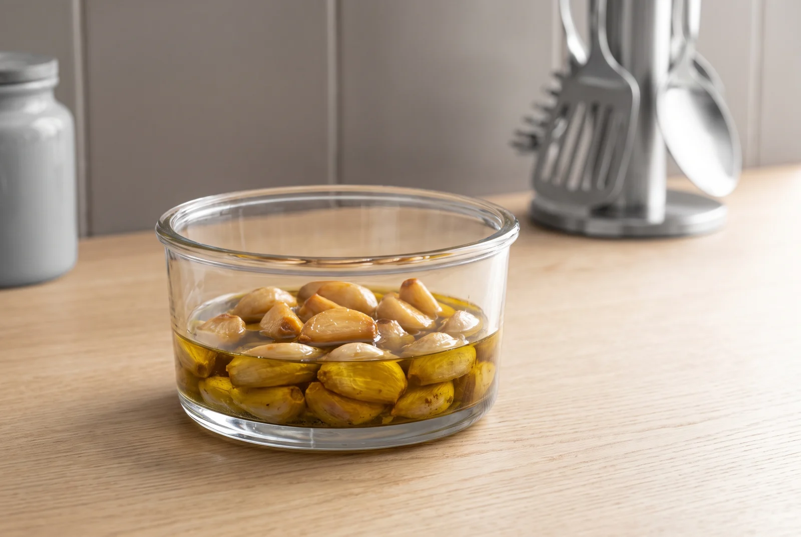Garlic Confit | Garlic Cloves Slowly Cooked in Olive Oil and Refrigerated