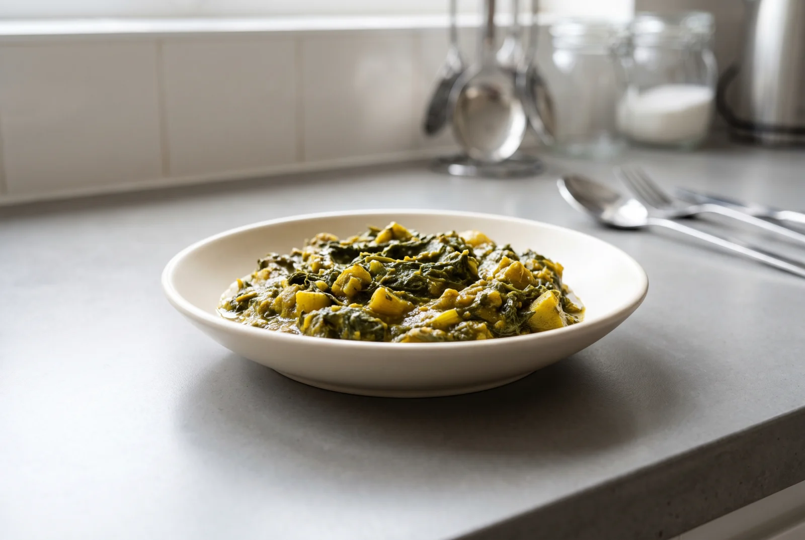 Sarson ka Saag | Pakistani Mustard Greens with Corn Flatbread
