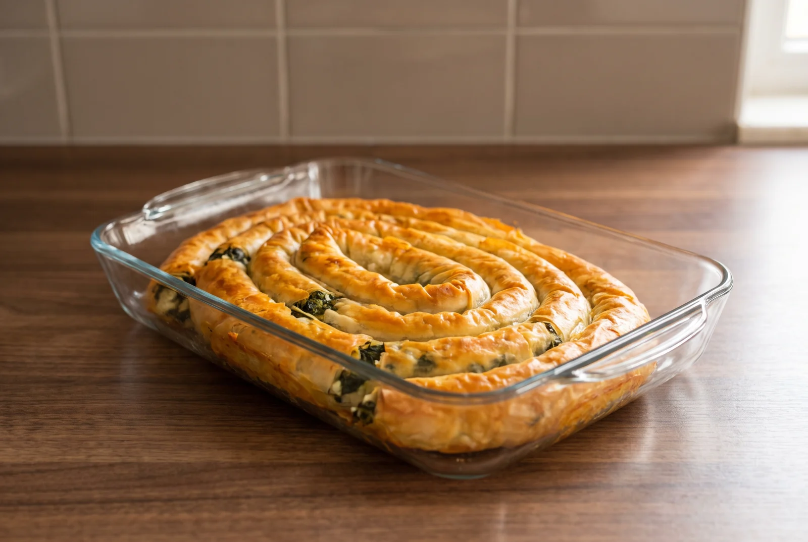 Purslane Börek (Thin Yufka Pastry with Purslane and Lor Cheese)