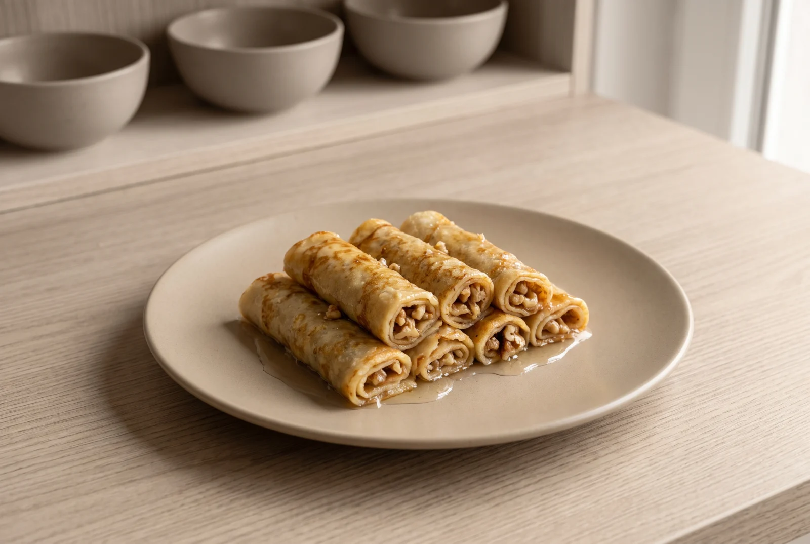 Şıllık Tatlısı: Urfa-Style Walnut-Filled Crepe Dessert with Syrup