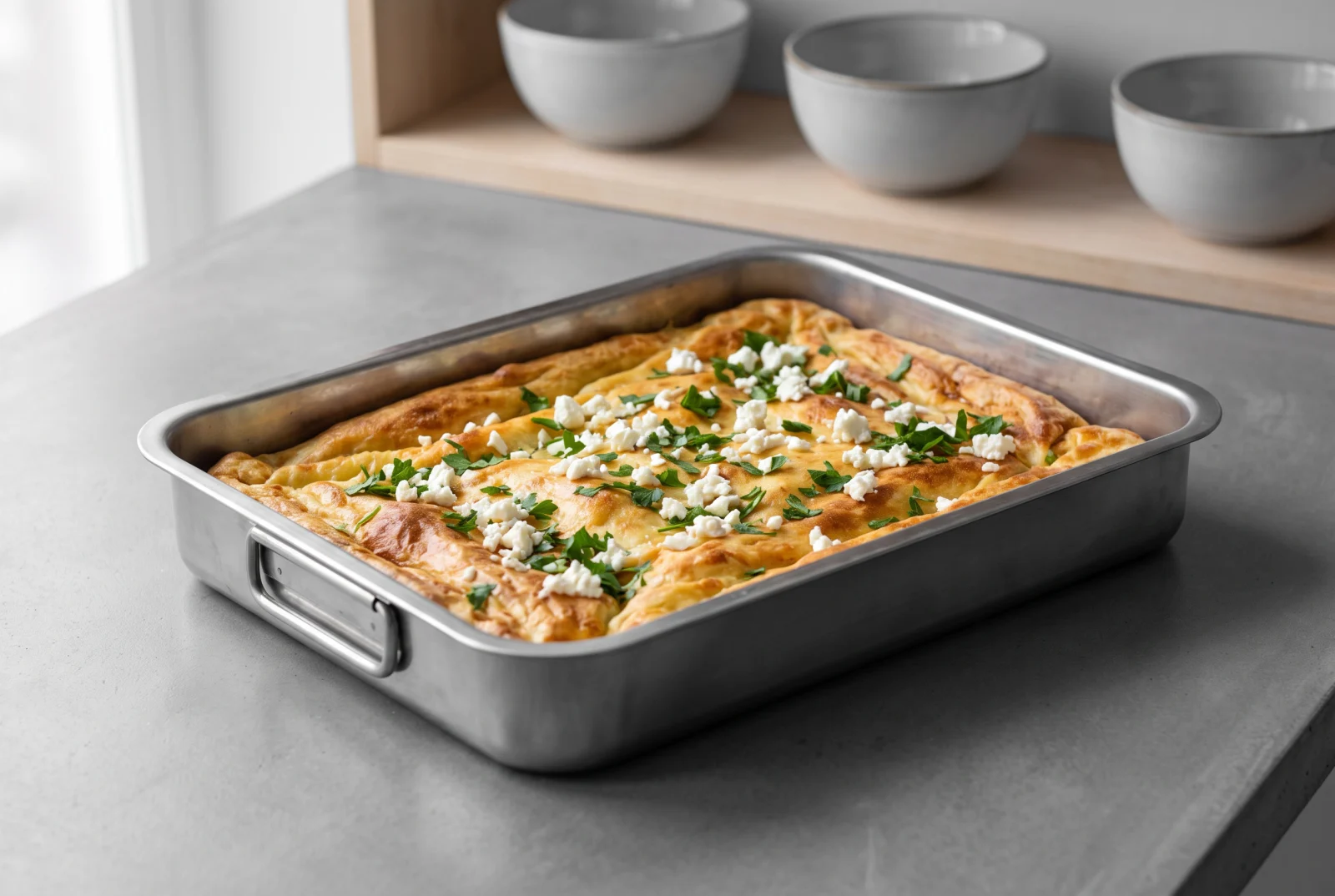 Lazy Borek — Tray-Baked Savory Pastry with Pourable Batter