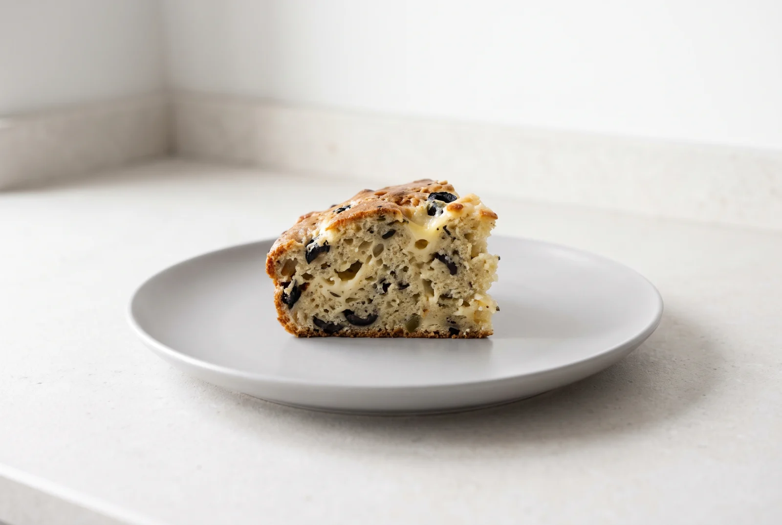 Olive and Kashar Cheese Loaf — Savory Cake with Black Olives