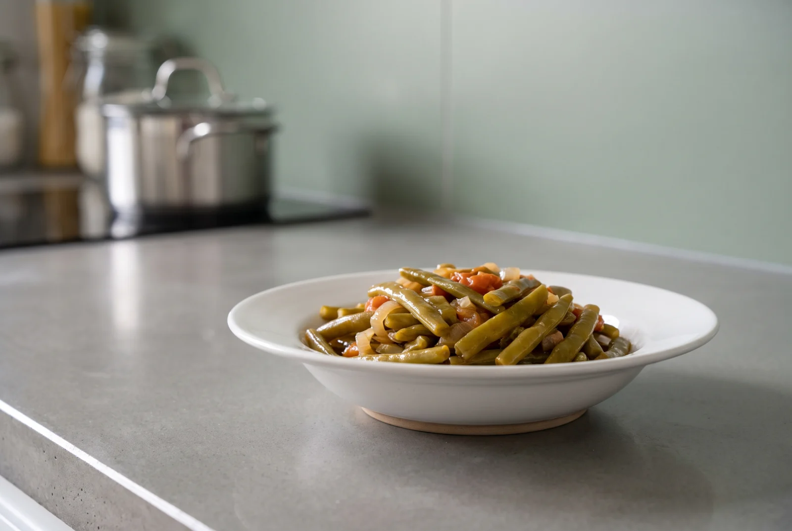 Turkish Olive Oil–Braised Dried Green Beans